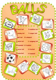 English Worksheet: Number the Balls