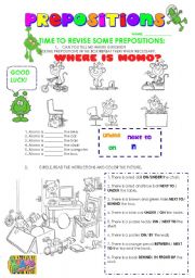 English Worksheet: PREPOSITIONS OF PLACE 