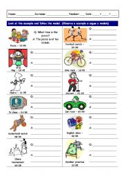 English Worksheet: Telling the time