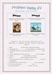 Problem Verbs XV - Discover and Invent - Theory and Practice - With Key