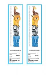 English Worksheet: Happy to be Me Bookmarks