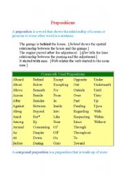 English worksheet: Prepositions