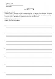 English worksheet: Travel to the future