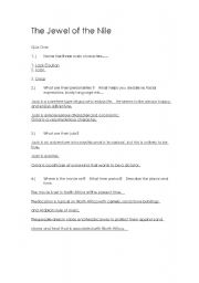 English Worksheet: Jewel of the Nile Answer Sheet