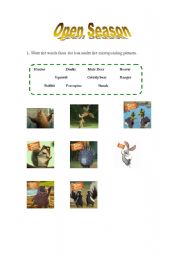 Open Season (1 part of worksheet)