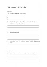 English Worksheet: Jewel of the Nile Worksheet