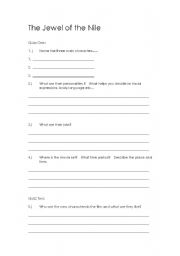 English worksheet: Jewel of the Nile Worksheet