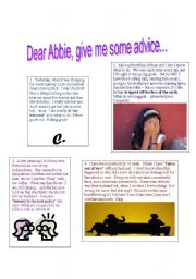 English Worksheet: advice in conversation class