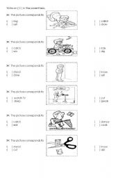 English worksheet: Identifying Verbs