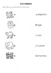 English Worksheet: Zoo Animals