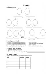 English worksheet: Family Words