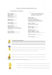 English worksheet: the simpsons family 