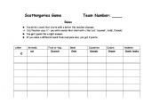English Worksheet: Scattergories game