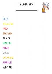 English worksheet: Colors 