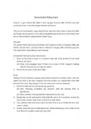 English Worksheet: Business Letter Writing Course