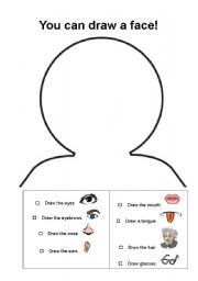 Students learn about the face by drawing the facial parts.