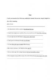 English worksheet: Test you idioms