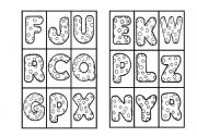 English Worksheet: ALPHABET BINGO