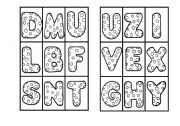 English Worksheet: ALPHABET BINGO