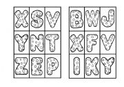 English Worksheet: ALPHABET BINGO