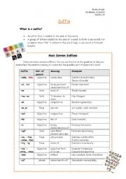 English Worksheet: Suffix