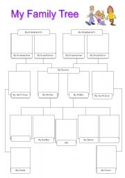 English Worksheet: My Family Tree