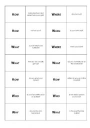 English Worksheet: Simple Questions Matching Game