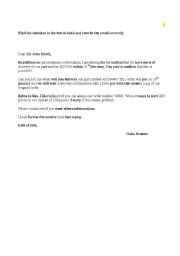 English Worksheet: Business delivery email. Find the mistakes