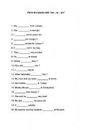 English worksheet: To be