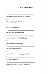 English worksheet: Asking Questions