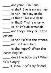 English Worksheet: Fill in with the appropiate 