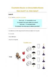 English Worksheet: How much vs How many