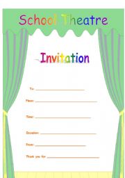 English Worksheet: Invitation to school activity