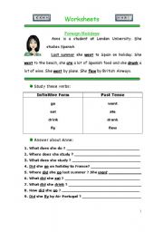 English Worksheet: Foreign Holidays: Past Simple