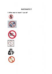 English Worksheet: Must or Mustnt