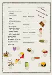 English worksheet: Teens Snack Bar