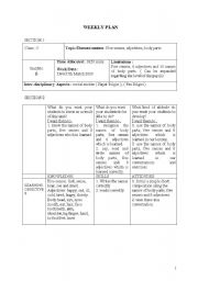 English Worksheet: lesson plan