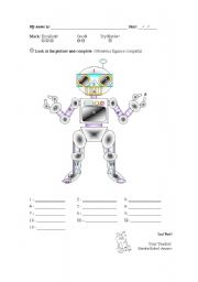 English worksheet: body parts