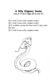 English worksheet: Silly Slippery Snake