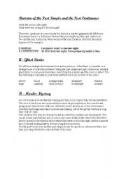 English Worksheet: Past Simple and Past Continuous Worksheet