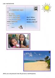 English Worksheet: A holiday postcard