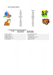 English worksheet: Adjectives