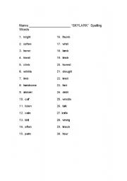 English Worksheet: 