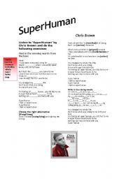 English Worksheet: Cris Brown-SuperHuman