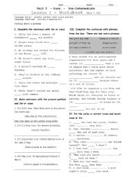 English Worksheet: since and for