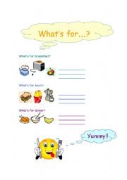 English worksheet: Food and meals