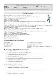 English Worksheet: Diagnostic test