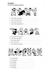 English Worksheet: Monsters