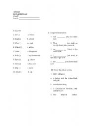 English worksheet: clothe exam, lesson plan