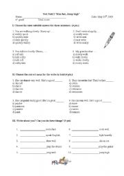 English worksheet: Test adverbs 